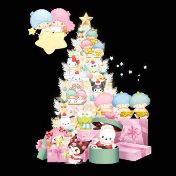 サンリオキャラの白いクリスマスツリー